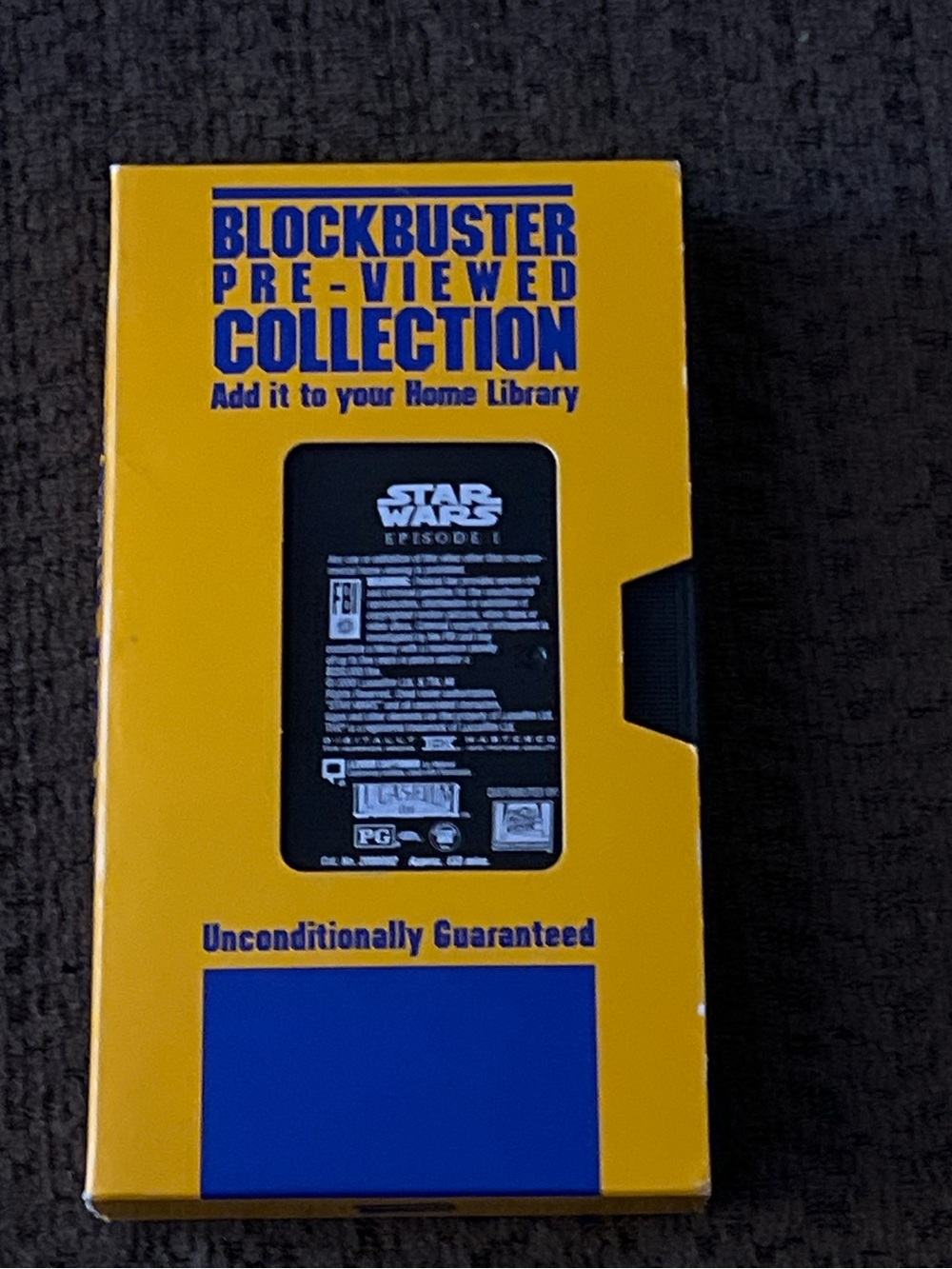 Star Wars Episode I The Phantom Menace VHS Tape PG